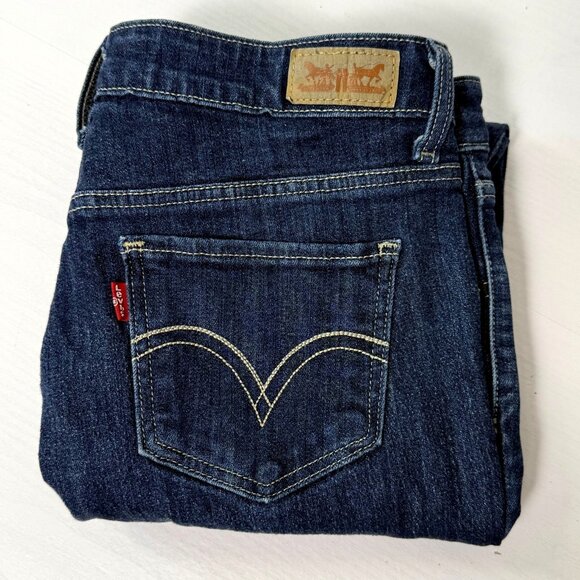 Levis 518 Jeans Womens JRs Sz 9 29x32 Superlow Bootcut Dark Wash Stretch Denim - Picture 2 of 10